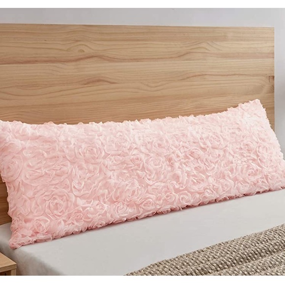 Amazon Other - Pink Floral Lace Body Pillow Cover